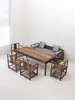 Nova mesa de chá estilo chinês para vilas de luxo, uso doméstico simples, sala de chá em madeira de nogueira, mesa de chá em madeira maciça com estética Zen