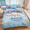 2026 Novo Conjunto de Quatro Peças de Algodão Puro Desenho Animado Tamanho Grande Autorização Genuína Série Sanrio Capa de Edredom Puro Algodão para Dormitório Individual/Casal