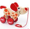 Cachorro de Dibujos Animados para Niños Animal Tractor Giratorio de Madera Juguete de Coche Tractor de Cocodrilo de Madera Juguete Giratorio