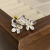 Anillo Camelia Floreciente plata Iris Retro Francés Antiguo Estilo Europeo Anillo Abierto Ajustable
