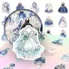 168 Piezas de Pegatinas de Material de Imitación para Diseño de Ropa de Dibujos Animados Bidimensionales para Decoración de Habitaciones y Diarios DIY