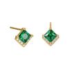 Pendientes de Plata de Ley S925 Microincrustados Zirconita Verde Abuela Pendientes Cuadrados Geométricos de Moda Ins de Alta Gama para Mujer