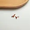 Accesorios para Joyería DIY Chapado en Cobre k Oro Circonita Microincrustada Rama Cuadrado Circonio Colgante Pendientes Pendientes Colgante