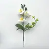 Haste Única com 3 Flores, 2 Folhas e 1 Flor, Orquídea Phalaenopsis para Decoração de Salão de Casamento, Materiais para Arranjos Florais, Decoração de Quarto de Hotel, Buquê Artificial