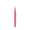 Pinças para Cílios Postiços, Pinças Coloridas, Pinças de Aço Inoxidável Rosa Pontiagudas e Curvadas, Pinças para Nail Art, Pinças de Pena Dourada, Pinças para Extensão de Cílios
