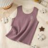 Colete Térmico Infantil Forrado com Fleece Sem Costura para Bebês Meninos e Meninas Camiseta Base Colete Infantil Roupa Infantil Forrada com Fleece e Espessada