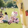 Chaveiro de Gato Rosa Plano 2D Decoração de Presente de Feriado Pingente Chaveiro de Carro Mochila Carteira Chaveiro