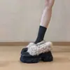 2026 Invierno Nuevo Diseño Sensación Patrón Lichi Punta Redonda Zapatos Planos Ligeros Deportivos Suela Gruesa Zapatos de Piel Cálida Zapatos para Mujer