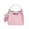 Bolso Cubo de Diseño Exclusivo Elegante Bolso Cruzado Versátil de Moda para el Día a Día Textura de Lichi Simple para Viajes Cortos Bolso de Mano Pequeño