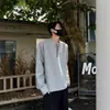 Sudadera de otoño para hombre, estilo americano, diseño de nicho, hombros acolchados, corte holgado, elegante y genial para hombres jóvenes, sudadera con media cremallera