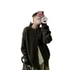 Cárdigan de punto casual con cuello redondo para mujer, holgado y favorecedor, suéter suave acanalado para usar en capas en otoño e invierno