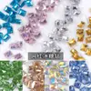 Joias para Unhas Artísticas de Açúcar Rochoso Diamantado Retangular Ângulo Reto Fundo Pontiagudo Diamante Quadrado Cubo de Gelo de Açúcar Pedras Strass para Unhas de Vidro Atacado Strass de Cristal