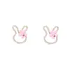 Pendientes con Forma de Flor de Perla y Orejas de Conejo Estilo Dulce y Femenino, Exquisitos y Llamativos, Pendientes Frescos y Lindos al por Mayor