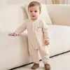 Mameluco de Punto Cálido para Bebé para Primavera, Otoño e Invierno, Mono Delgado de Algodón para Recién Nacidos, Ropa para Gatear en Casa, Traje de una Pieza de Manga Larga