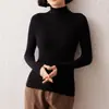 Suéter de cachemira con cuello apilado para mujer, de manga larga, ajustado, para otoño e invierno, nuevo, cómodo, agradable para la piel, combinable, cálido.