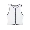 Comercio Exterior 2025 Otoño Nuevo Estilo Europeo y Americano Moda Femenina Casual Sin Mangas Corto Bordado Chaleco de Punto 5536104