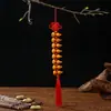Nudo Chino Tejido Cinco Bendiciones Nudo Mariposa Calabaza de Madera de Durazno Colgante Cinco Emperadores Monedas Adorno Colgante para Hogar y Coche Kit de Materiales DIY