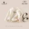 Camiseta Base Gruesa con Forro de Felpa para Niñas, Nueva Ropa de Invierno 2025, Suéter para Bebé, Ropa de Invierno para Bebés y Niños Pequeños