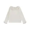 Camiseta base para niña Wulibu Yi con cuello de encaje, camiseta de manga larga suave y transpirable, ropa de otoño simple y moderna para niñas
