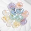 Haijia Mermaid Ji 30 cuentas de corazón de melocotón con agujeros rectos, hechas a mano, cuentas sueltas, cadena para teléfono móvil, accesorios de joyería al por mayor