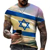 Camiseta para Hombre Ropa Transfronteriza Europea y Americana para Hombre Cuello Redondo Impresión Digital 3D Camiseta de Manga Corta para Hombre