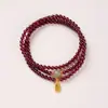 Suministro Directo de Fábrica de Pulseras de Granate Natural, Marca de la Fortuna de Jade Hetian Pulseras de Cristal de Gama Alta de Tres Círculos al por Mayor