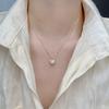 Acero de titanio no se decolora retro exquisito simple encantador dorado Margarita blanca nicho lujo ligero alta calidad corazón de melocotón collar para mujeres