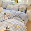 Juego de Cama Clase A, Juego de Cuatro Piezas de Sarga, Funda de Edredón Engrosada, Sábana, Nuevo Modelo 2025, Juego de Tres Piezas para Dormitorio Estudiantil 4