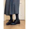 Versión de Piel de Oveja ~ Zapatos Planos para Commuter Hebilla de Cinturón para Mujer Mocasines de Piel Genuina Estilo Retro para Mujer Aspecto Adelgazante Tacón Bajo Versátiles Zapatos Pequeños de Cuero
