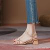 Sapatos de Salto Alto para Mulheres 2026 Verão Novo Estilo, Elegantes e Estilosos, Confortáveis para os Pés, Adequados para Usar com Saias, Sandálias de Salto Bloco