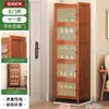 Gabinete para Zapatos de Entrada de Bambú para el Hogar Zapatero Simple de Múltiples Niveles Ahorrador de Espacio Gabinete de Almacenamiento para Pasillo Exterior de Casa de Alquiler