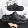 (Gran Éxito Doméstico Transfronterizo)Zapatos Perforados para Hombre Verano Exterior Jardín Sandalias Antideslizantes Suela Suave Chanclas de Playa