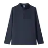 Sudadera casual simple de otoño e invierno para hombre, con media cremallera, sin costuras, cuello alto, manga larga, suave como una nube y muy elástica, top deportivo
