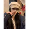 Boina de Lana Moderna para Mujer 2024 Nuevo Otoño e Invierno Boina Adelgazante Japonesa Retro Gorra de Periodista Moda
