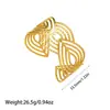 Pulsera de Acero Inoxidable Chapado en Oro de 18K de Estilo Nuevo Europeo y Americano que Conserva el Color para Mujer, Pulsera Abierta de Acero de Titanio con Diseño de Flor y Hoja de Gama Alta