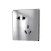 Panel de interruptor de enchufe de pared para el hogar de vidrio templado gris plano ultradelgado tipo 86, panel de enchufe USB universal de múltiples cinco agujeros