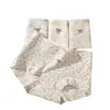 Calcinha Boxer Feminina Algodão Bebê Classe A Cintura Alta Crochê Estendido Estampa Floral Levemente Modeladora Barriga Novo Estilo