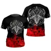 2026 Nova Moda de Verão Camiseta Masculina de Manga Curta Estampa Totem 3D Camiseta Masculina de Manga Curta Estilo Americano Personalizada