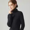 Suéter de cuello alto de encaje suave para mujer de comercio exterior transfronterizo, suéter de capa interior para otoño e invierno, camiseta básica de punto de color liso con cuello alto apilado
