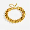 Europeo y Americano Nuevo Hip-Hop Cadena Gruesa Pulsera Cubana Moda Estilo Punk Simple Acero Inoxidable Joyería Al por Mayor