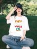 Camiseta de Algodón de Manga Corta para Mujer, Nuevo Estilo Americano Holgada Casual, Camiseta Blanca de Verano de Media Manga, Ropa Versátil de Talla Grande para Mujer, Exportación