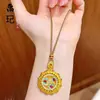 Colgante de Calabaza Chapado en Oro Tendencia de Tiktok, Dios de la Riqueza Amarillo, Brújula de los Ocho Tesoros Propicios, Cadena para Suéter de Cuerda para Cumplir Deseos al por Mayor