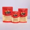 Bolsa de Papel Kraft Autosellable Autoportante Ventana Esmerilada Alimentos Fruta Seca Té Bolsa de Embalaje Bolsa Autosellable de Papel Kraft Venta al por Mayor