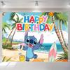 Amazon Tela de Fondo Stitch Dibujos Animados Feliz Cumpleaños Hawaiano Decoración de Fiesta Infantil Banner de Fotos Tela Colgante
