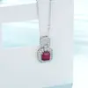 Collar para mujer Zhou Hengfu de plata s925 con rubí cultivado, regalo vintage rojo de alta gama único para mujer