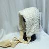 Gorro Pasamontañas para Mujer Otoño e Invierno Estilo Coreano Ins Cálido de Felpa de Cordero con Cordones Gorro Protector de Orejas Gorro Lei Feng