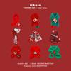 Sombrero de Bebé de Otoño e Invierno Invierno Nuevo Ins Rojo Bufanda Tejida Guantes Engrosados Sombrero de Navidad Sombrero Lei Feng de Bebé