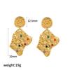 Aretes de amor de acero de titanio INS retro diamante lujo ligero acero inoxidable aretes de oro de 18k nicho alto sentido no se decoloran