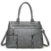Bolsa de ombro multi-bolsos para comércio exterior transfronteiriço, bolsa de mão grande de couro macio lavado vintage, bolsa transversal crossbody transfronteiriça atacado