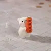 Paisagem em miniatura, Feliz Ano Novo, duas caquis, ursinhos fofos, artesanato em resina, decorações DIY, enfeites em miniatura